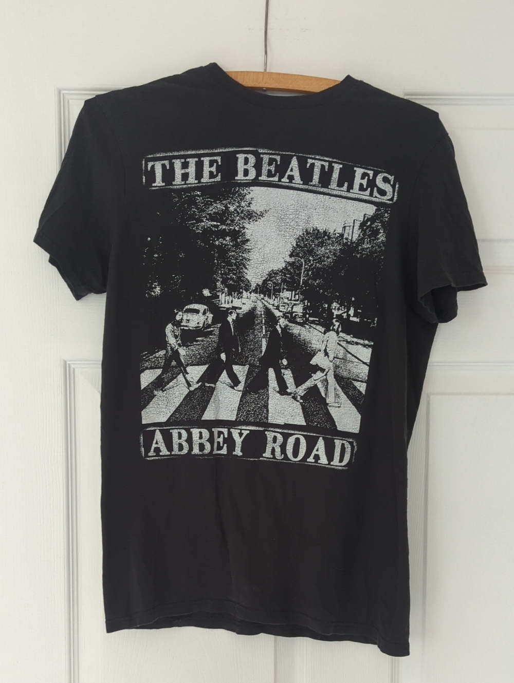 The Beatles Black Abbey Road Photo Print Women's Tee Small Official Merch